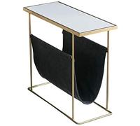 Night Stand Side Table End Tables Wrought Iron Marble Rectangular Tea Table Coffee Table Sofa Table Sofa End Tables Living Room Vintage Accent Table with Side Pocket for Coffee Laptop (Color : C) (A