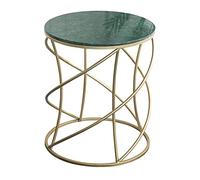 Night Stand Side Table End Tables Wrought Iron Marble Small Round Couch Sofa Table Simple Leisure Living Room Bedroom Balcony Tea Table (Color : White) (Green)