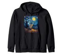 Night Starry Night di Van Gogh Prairie Ferret Prairie Ghost Felpa con Cappuccio