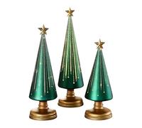 Night Starry Trees - Green Holiday Ornament, Christmas Tree Light, 3 Resin With Glow | Decorazioni Per Le Vacanze Soggiorno, Scuola, Appartamento, Auto, Festa A Casa, Configurazione Stagionale