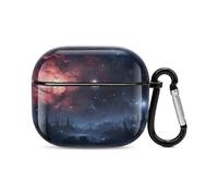 Night Stars - Custodia per auricolari Bluetooth a corpo intero, protezione antiurto, custodia rigida con supporto per ricarica wireless con portachiavi, regalo personalizzato per AirPods 3