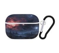 Night Stars - Custodia protettiva antiurto per Airpods Pro, con moschettone e clip, anti-caduta, per Airpods Pro di seconda generazione, colore: bianco