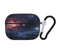 Night Stars - Custodia protettiva antiurto per Airpods Pro, con moschettone e clip, anti-caduta, per Airpods Pro di seconda generazione, colore: nero