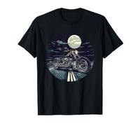 Night Street con Luna per gli amanti delle motociclette Maglietta