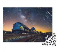 Night Train Jigsaw Puzzle 1000 Pezzi Riciclato Materiale Starry Sky Puzzles for Bambini Ages 6 Years Up Educativo Gioco Challenge Genitore-Figlio Giocattolo 70x50cm/1000pcs
