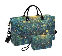 Night Under Blue Stars Moon Bagaglio da viaggio Borsa da viaggio Weekender Borsa da palestra con tracolla regolabile per allenamento di grande capacità maletine para Mujer de