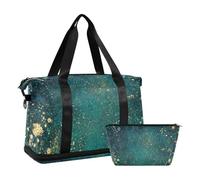 Night under Blue Stars Moon - Borsone da viaggio grande per weekender/pernottamento con borsa da toilette per viaggi, grande capacità, Notte sotto stelle blu luna, 1 size