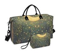 Night Under Blue Stars Moon Decorative Pernottamento Weekender Borse Palestra Sport Duffel Borse con Cinghia Regolabile per Viaggio Grande Capacità Bolsa de para Hombre