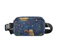 Night under Blue Stars Moon elegante marsupio per donne uomini impermeabile con cinturino regolabile per allenamento corsa escursionismo bolsas de cintura para mujer, Notte sotto stelle blu luna,