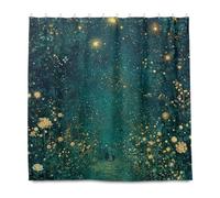 Night under the blue Stars Moon Tenda da doccia decorativa resistente all'acqua moderna con gancio in poliestere lavabile grande tenda da doccia per vasca da doccia cortinas para ba?o a prueba de agua