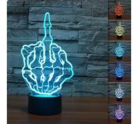 Night Wolf Dito Medio Gesto Divertente Casa Arredamento Lampada Da Notte 3D Interruttore LED Scrivania Leggero