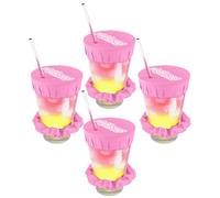 Nightcap Set di 4 elastici per bevande - come visto su Shark Tank e TikTok - Riutilizzabili, da indossare al polso o nei capelli, evitare che le bevande spuntino - tasca sanitaria mantiene pulita la