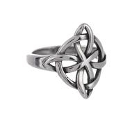 NIGHTCRUZ Anello con nodo da strega, in acciaio inox, con nodo da strega, gioiello celtico da donna, Acciaio inossidabile, Nessuna pietra preziosa
