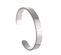 NIGHTCRUZ Botonee - Bracciale rigido con croce, in acciaio inox, con crocifisso, gioiello religioso per donne e uomini