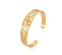 NIGHTCRUZ Bracciale rigido con nodo delle streghe, in acciaio inox, con nodo celtico, gioiello pagano wicca, per donne e ragazze, 15 mm, Acciaio inossidabile, Nessuna pietra preziosa