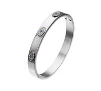 NIGHTCRUZ Bracciale rigido in acciaio inox, con occhio malvagio, unisex, unisex, 7 5 inch, Acciaio inossidabile, Nessuna pietra preziosa