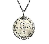 NIGHTCRUZ Ciondolo a forma di sigillo dell'Arcangelo Michele, collana con ciondolo dei 7 Arcangeli per uomo e donna, in acciaio inossidabile, senza pietra preziosa