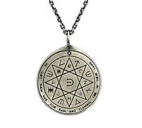 NIGHTCRUZ Collana con ciondolo a forma di chiave di Salomone, il settimo pentacolo di Marte, in acciaio inossidabile, senza pietra preziosa