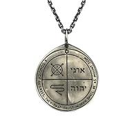 NIGHTCRUZ Collana con ciondolo a forma di chiave di Salomone, talismano del terzo pentacolo di Giove, amuleto di protezione contro il malocchio, in acciaio inossidabile, senza pietra preziosa