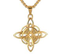 NIGHTCRUZ Collana con nodo delle streghe, ciondolo nodo celtico con Triquetra Trinity