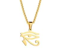 NIGHTCRUZ Collana con occhio di Horus, amuleto geroglifico antico egizio per uomo donna, Acciaio inossidabile, Nessuna pietra preziosa