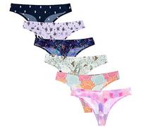 Nightease Tanga da Donna Seta Ghiacciata String Mutande Senza Soluzione di continuità Biancheria Intima da 6 Pacchi (S, Stile4)