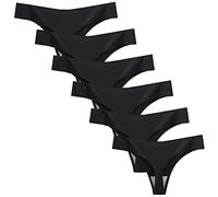 Nightease Tanga da Donna Seta Ghiacciata String Mutande Senza Soluzione di continuità Biancheria Intima da 6 Pacchi (XL, 6 Nero)