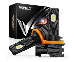 NIGHTEYE H11 LED Headlight Bulb - 1:1 Size Plug and Play H11/H8/H9 Headlight Bulb, 18000LM 6500K Cool White Super Bright, IP68 Waterproof,Pack of 2