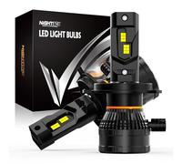 NIGHTEYE H4 LED Headlight Bulbs - 42000LM 200W H4 Headlight Bulbs with Fan, 800% 6500K White Light LED Bulbs, Pack of 2