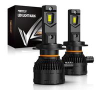 NIGHTEYE H7 LED Headlight Bulbs - 42000LM 200W H7 Headlight Bulbs with Fan, 800% 6500K White Light LED Bulbs, Pack of 2