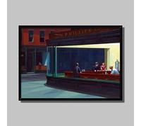 Nighthawks di Edward Hopper - Stampa artistica con cornice, 40 x 30 cm, cornice nera