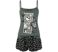Nightmare Before Christmas Comic Donna Pigiama Nero/Grigio 100% Cotone