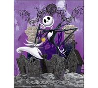 Nightmare Before Christmas Jack Graveyard Immagine 3D Lenticular 24x29cm Cornice