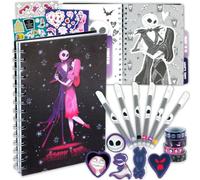 Nightmare Before Christmas Kids Journal Set w/ Tab Dividers Notebook Bundle | Diario di cancelleria rilegato a spirale con linguette, adesivi, penne, altro | Nightmare Before Christmas Forniture
