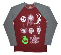 Nightmare Before Christmas Stacked Faces ufficiale Uomo maglietta unisex