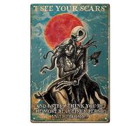 Nightmare Before Christmas, targa in metallo con Jack Skellington e Sally - I See Your Scars and I Still Think You're The Most Beautiful Person in The World, 30 x 20 cm