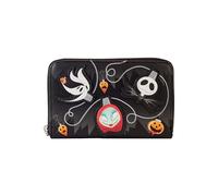 Nightmare Before Christmas Tree String Lights Glow Zip Around Portafoglio, nero, Taglia unica