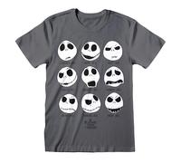 Nightmare Before Christmas Unisex Adult Jack Skellington T-Shirt XXL Grey