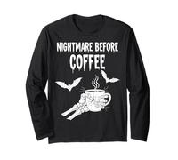 Nightmare Before Coffee Halloween Humor Maglia a Manica