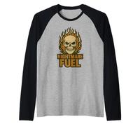 Nightmare Fuel Skull Flames Maglia con Maniche Raglan