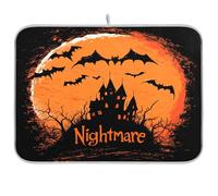 Nightmare Halloween Black Bats piatto asciugatura mat cucina bancone asciugatura tappetino scolapiatti tappetino per cucina bancone resistente al calore tappetino in microfibra tappetino asciugatura