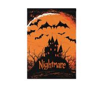 Nightmare Halloween Black Bats Silhouette bandiere vacanza all'aperto Buon Natale banner per la decorazione esterna 28x40 doppia faccia