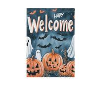 Nightmare Halloween Zucca Felice Halloween pipistrelli Giardino Bandiera Set bandiere all'aperto banner per la decorazione del portico 28x40 double sided