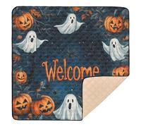 Nightmare - Tappetino da gioco per bambini con scritta "Welcome", morbido, imbottito, per interni ed esterni, leggero, per attività sportive, per bambini, 127 x 127 cm, colore: arancione