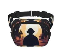 NightmarishNightights - Marsupio quadrato a doppio strato per attività all'aperto come sport, viaggi, escursionismo, ciclismo, Nero , Taglia unica