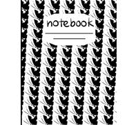 Nightowl Doodles Cute Soft Cover, College Ruled Notebook with Black and White Geometric Styled Butterfly Pattern