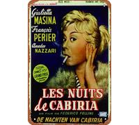Nights of Cabiria Movie (1946) Targa in metallo metallo targa 20,3 x 30,5 cm vintage retrò decorazione da parete