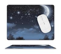 Nightsky - Tappetino per mouse ultra sottile, in pelle con superficie liscia impermeabile, antiscivolo, per giochi, ufficio e casa, 25,4 x 20,3 cm