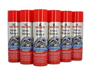 Nigrin 20854-6 detergenti per catena da 500 ml, spray per catena moto, pulisce e sgrassa le catene della moto, incolore