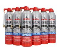 NIGRIN Guarnizione pneumatici, 6 x 500 ml, aiuto immediato, sigillante per pneumatici ripara i fori in un batter d'occhio senza montaggio